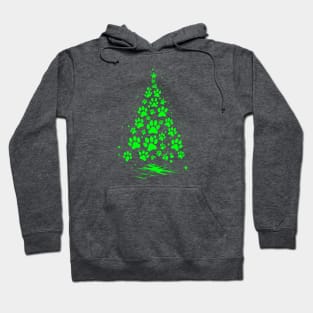 Dog Lover Paw Print Christmas Tree 5 Hoodie